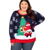 Winter Whale Tail Plus Size Ugly Christmas Sweater