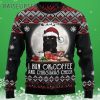 I Run On Coffee Black Cat Ugly Christmas Sweater 3 3