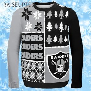 Oakland Raiders Christmas Jumper Busy Block 1 1