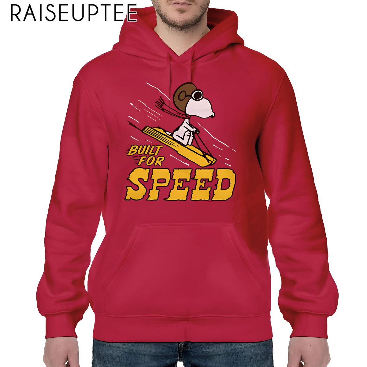 Youth Peanuts Snoopy Built For Speed Skiing  Shirt - Image 4