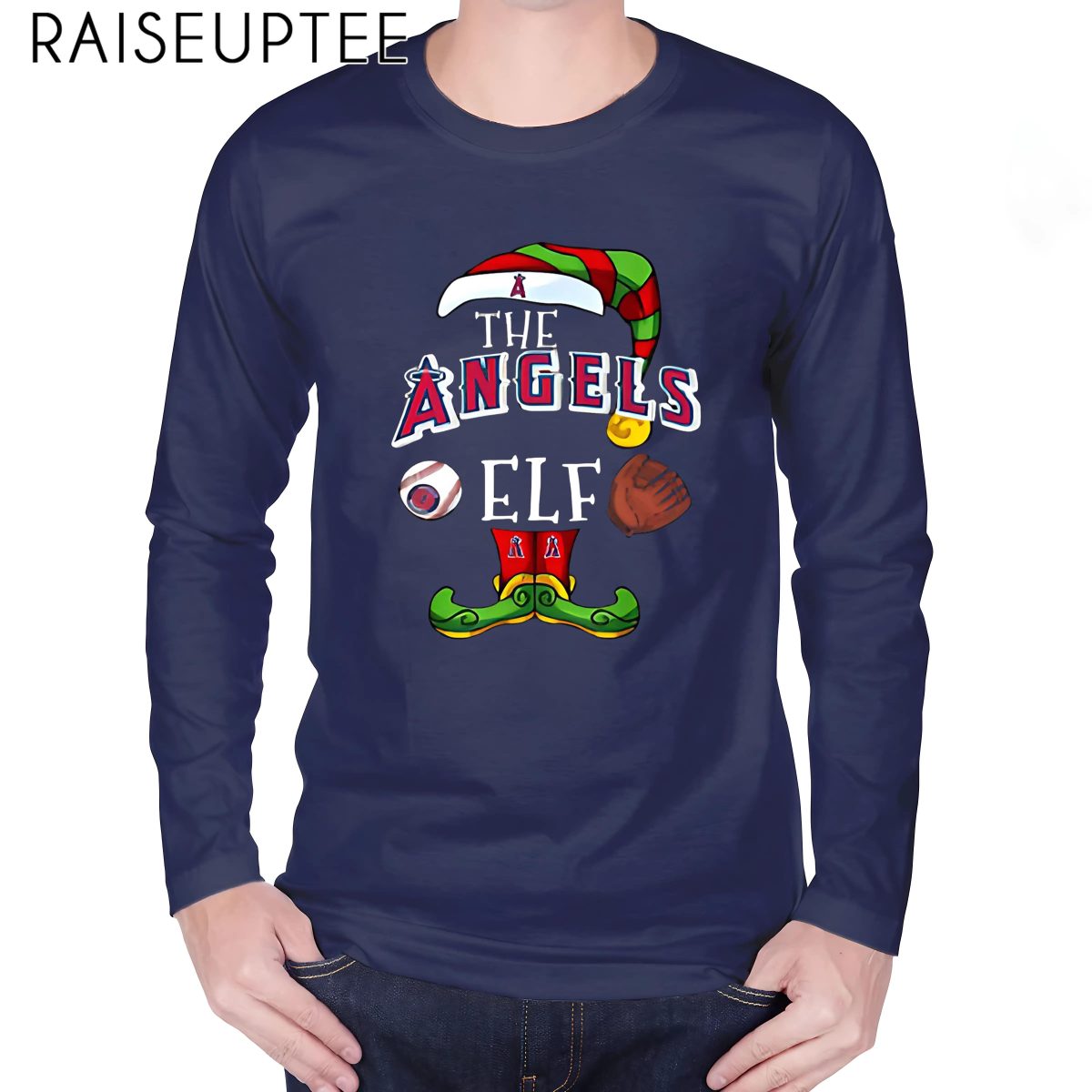 Funny Christmas ELF Los Angeles Angels T-Shirts - Image 3