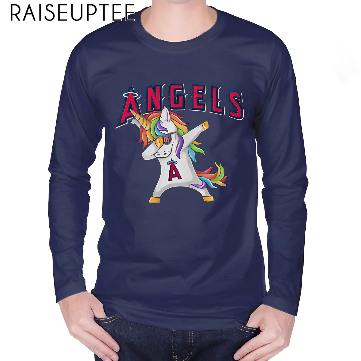 Unicorn Black Los Angeles Angels Shirt - Image 3