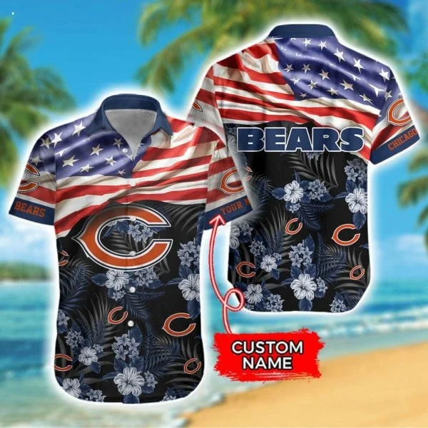 chicago bears stars and stripes hawaiian shirt el0s2