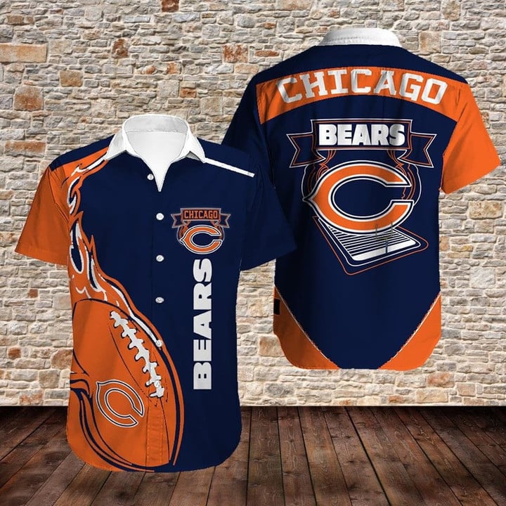 chicago bears touchdown flame hawaiian shirt s44fi