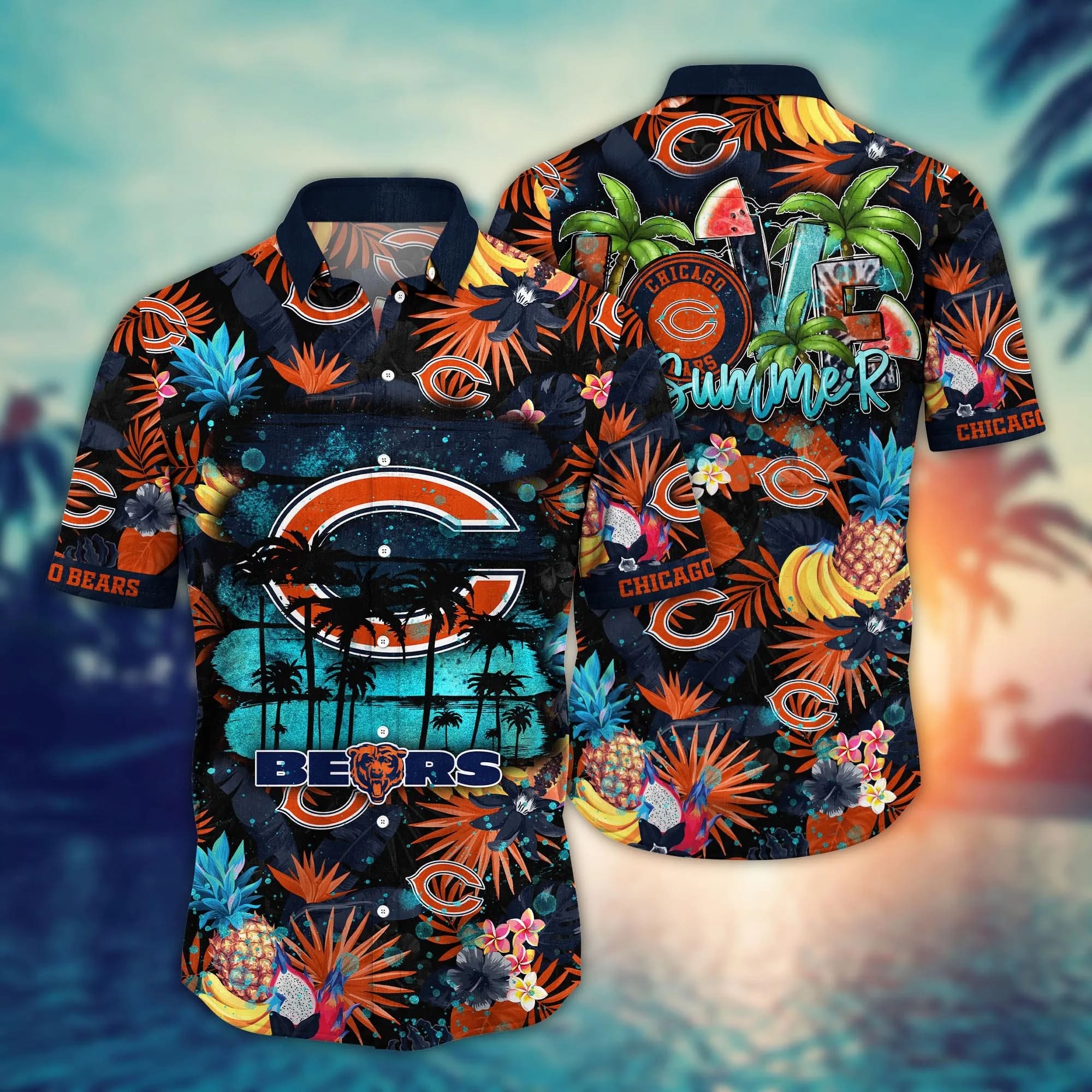 chicago bears tropical paradise hawaiian shirt othch