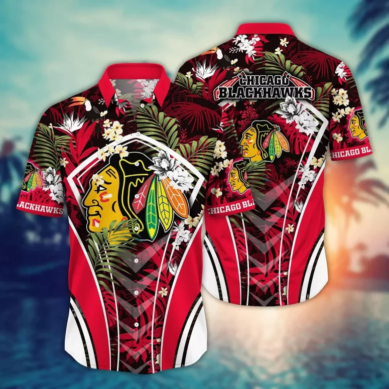 chicago blackhawks tropical fusion hawaiian shirt n8vf2