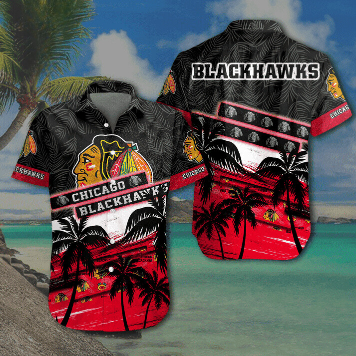 chicago blackhawks tropical paradise hawaiian shirt 3fmgr