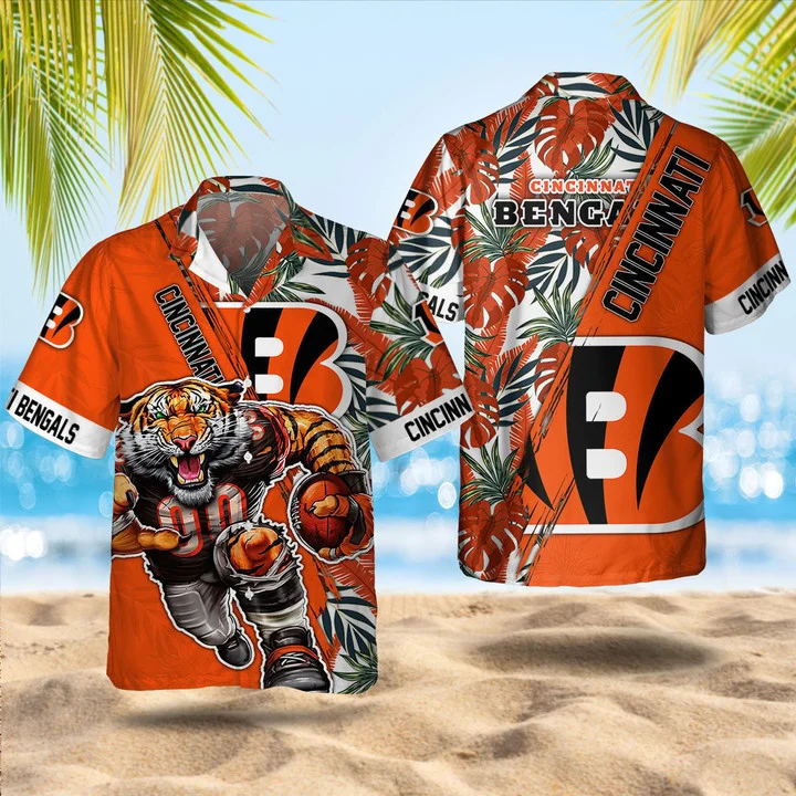 cincinnati bengals fierce tiger hawaiian shirt 724yc