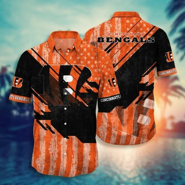 cincinnati bengals grunge stripes hawaiian shirt arn67