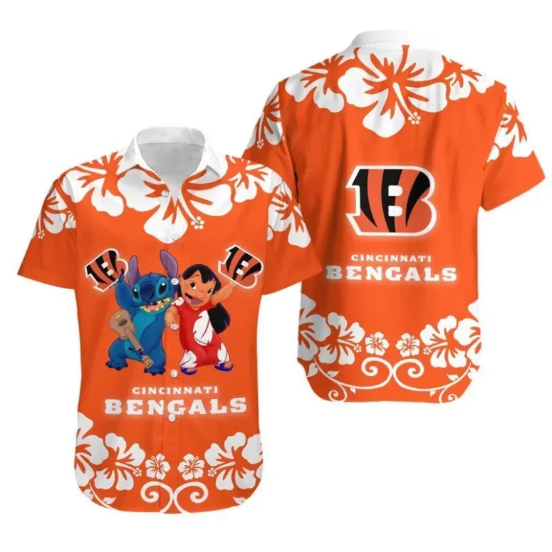 cincinnati bengals ohana floral hawaiian shirt pi855