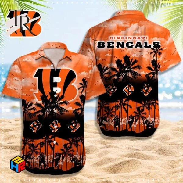 cincinnati bengals tropical dusk hawaiian shirt rd570