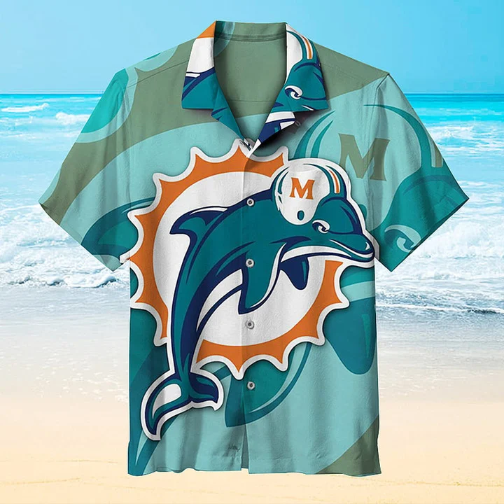 classic miami dolphins emblem hawaiian shirt aplad