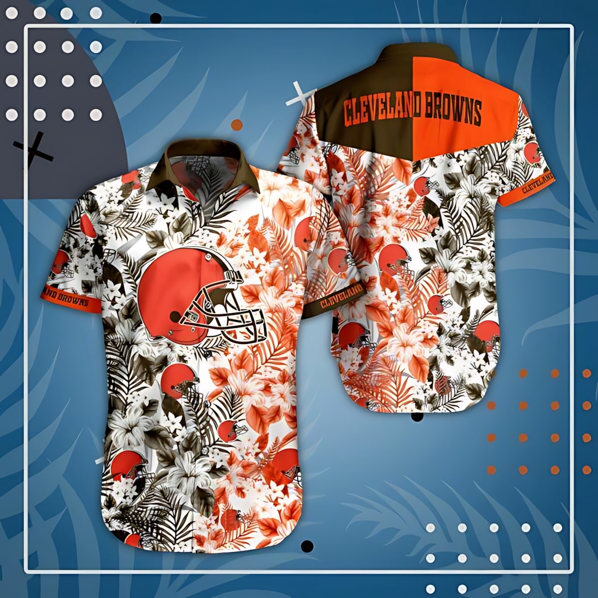 cleveland browns floral burst hawaiian shirt 7em10