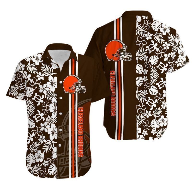 cleveland browns floral touchdown hawaiian shirt p1etn