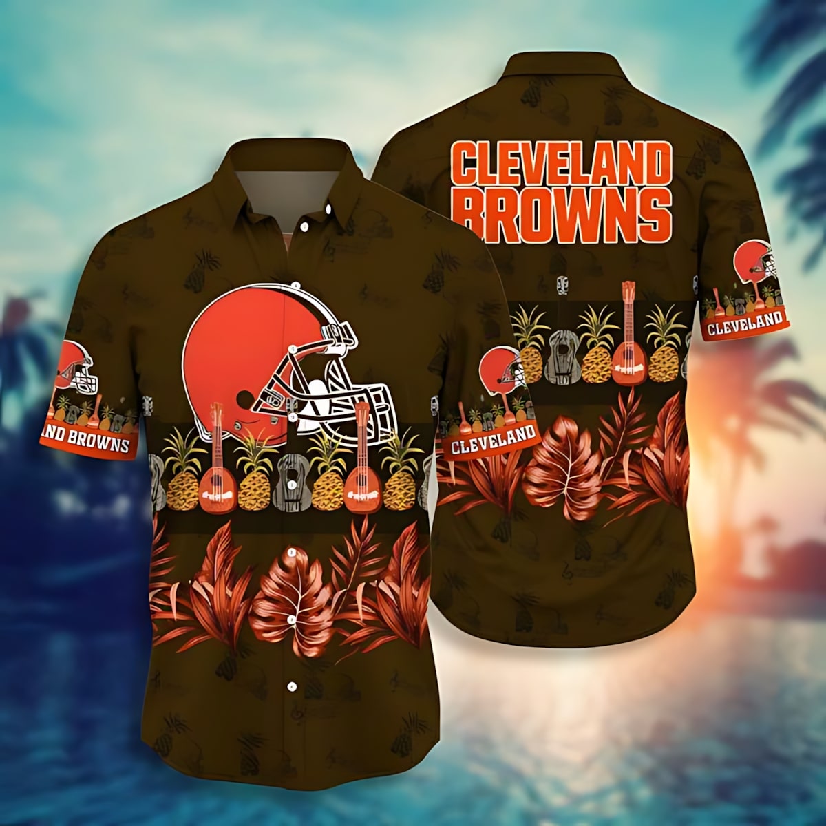 cleveland browns tropical paradise hawaiian shirt q4po5