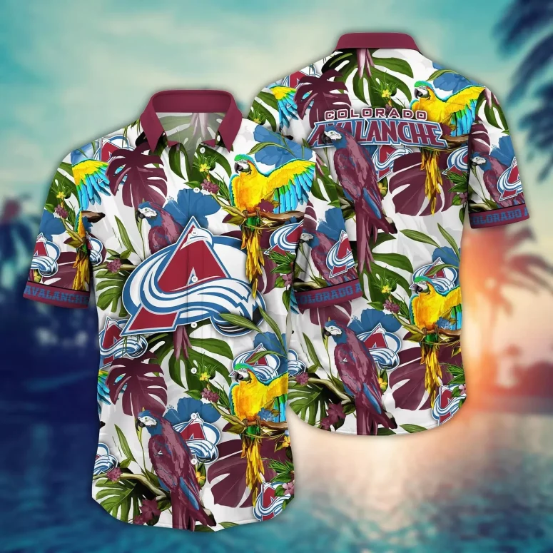 colorado avalanche tropical paradise hawaiian shirt tlrif