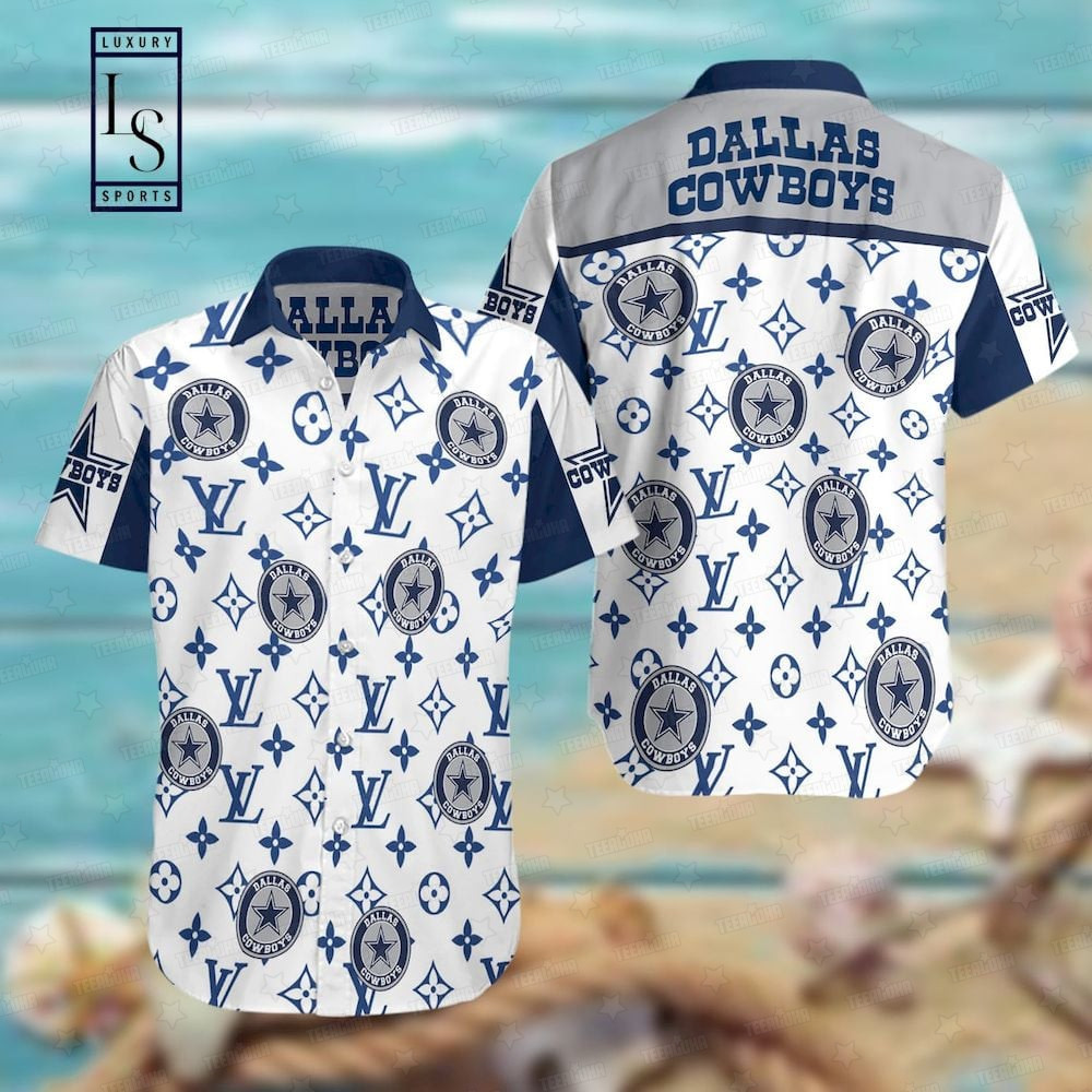 dallas cowboys luxe monogram hawaiian shirt 95df0