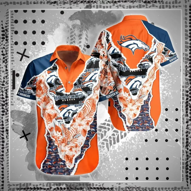 denver broncos floral shield hawaiian shirt 8e7ta