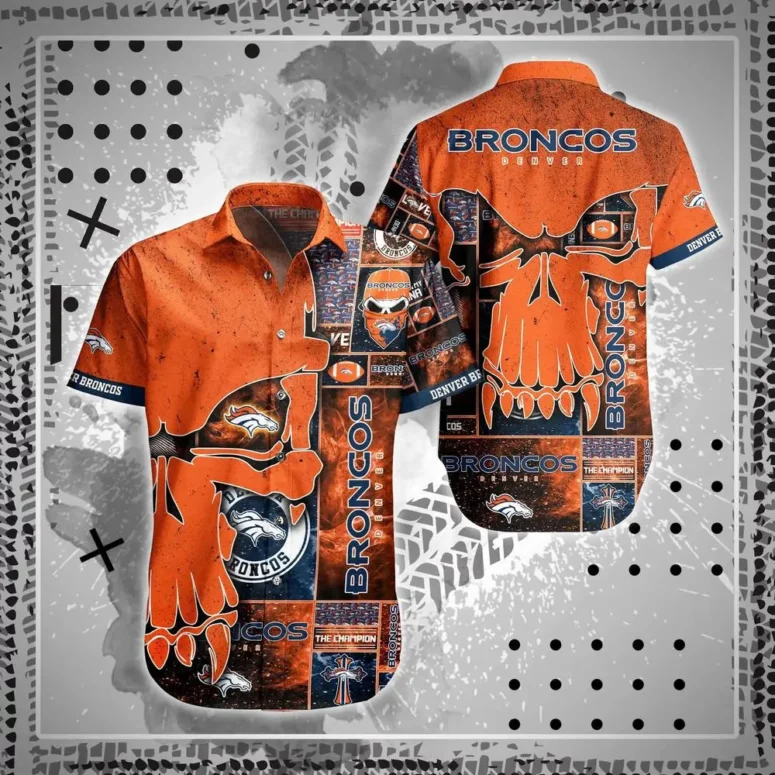 denver broncos skull grit hawaiian shirt s88st