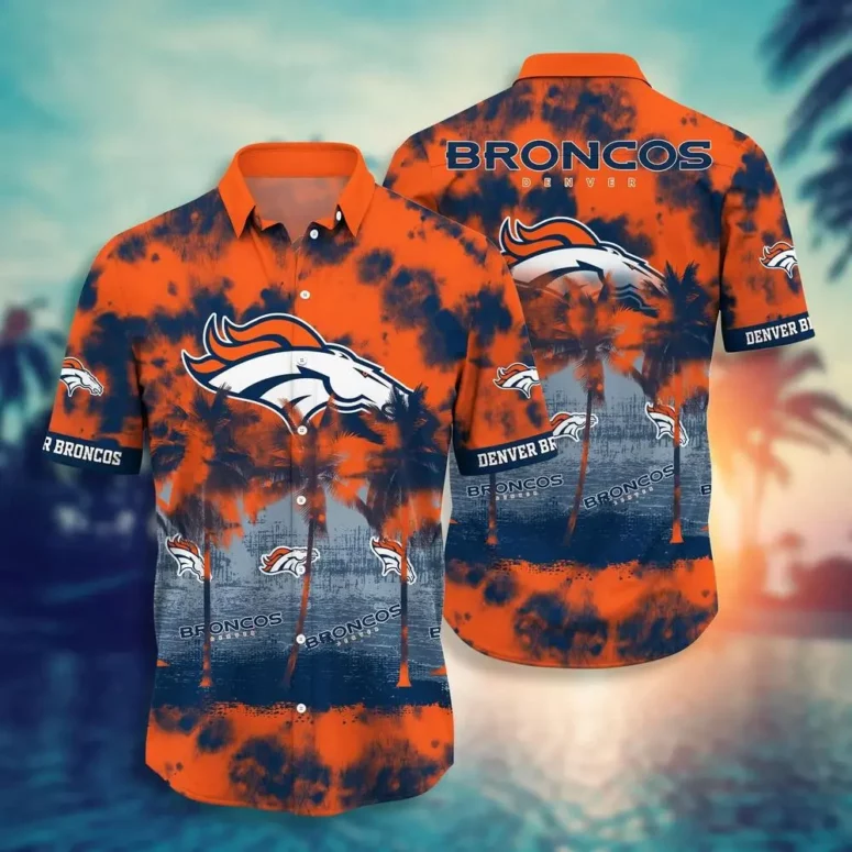 denver broncos tiedye palm hawaiian shirt szd59