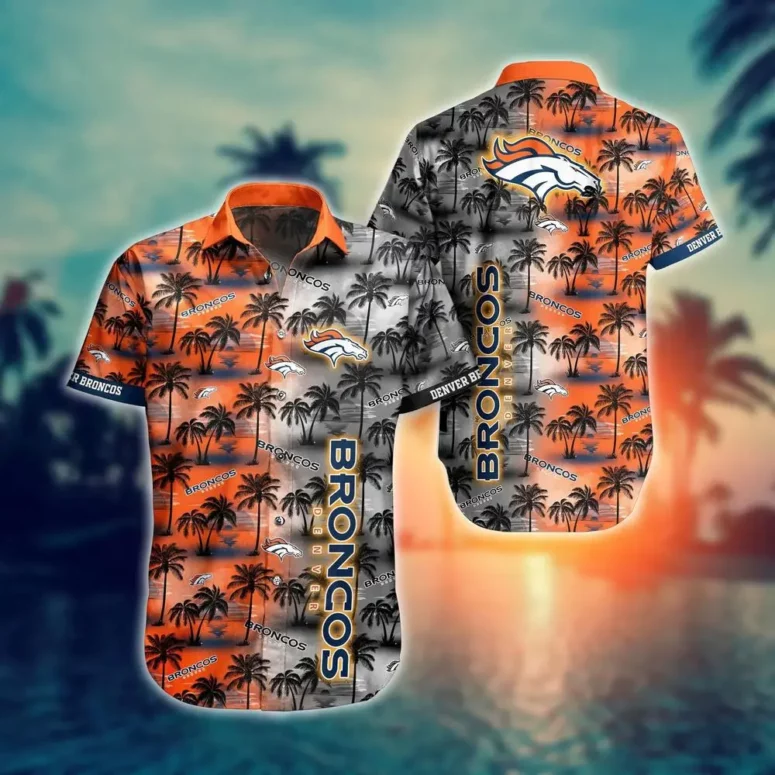 denver broncos tropical sunset spirit hawaiian shirt ll01h