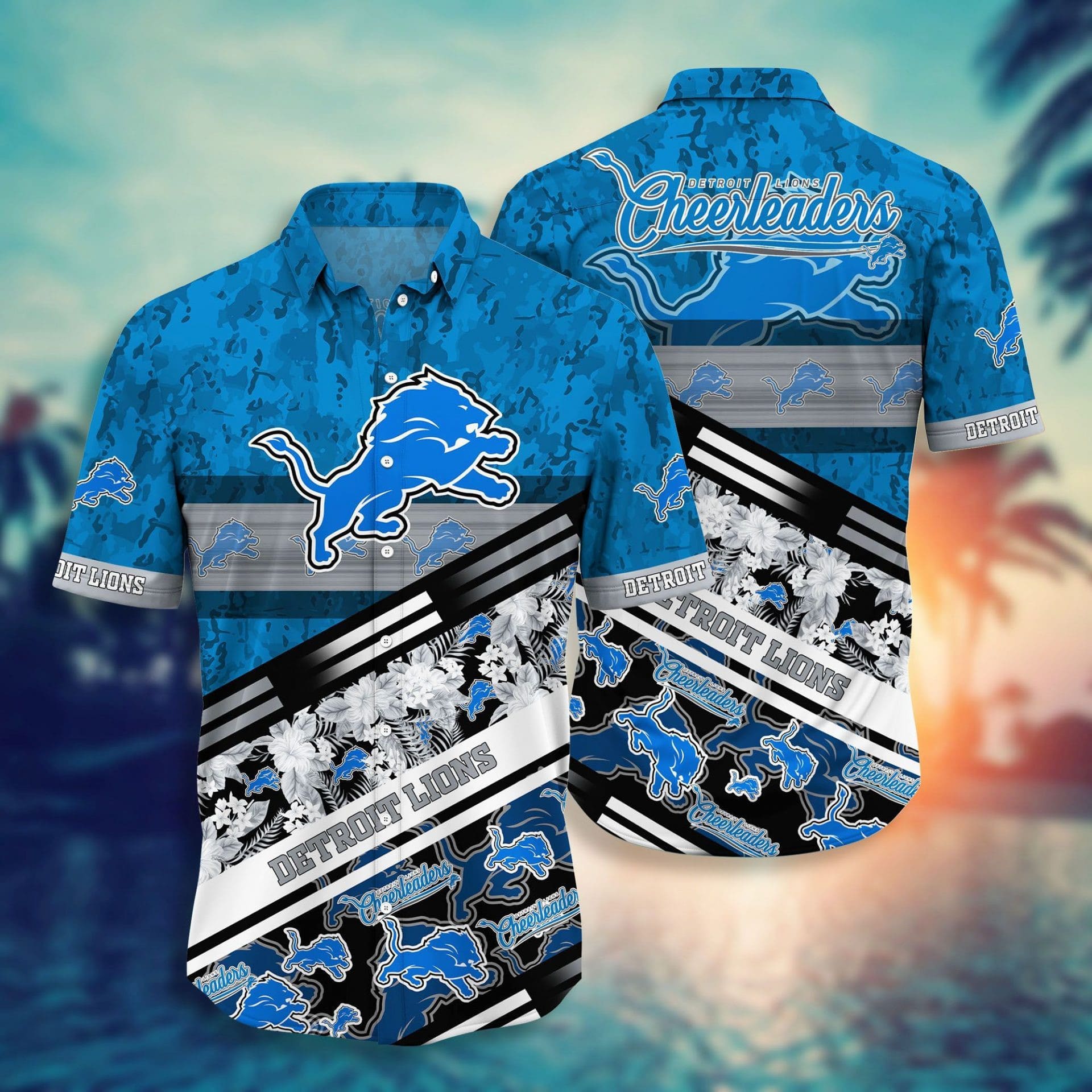 detroit lions cheer squad hawaiian shirt