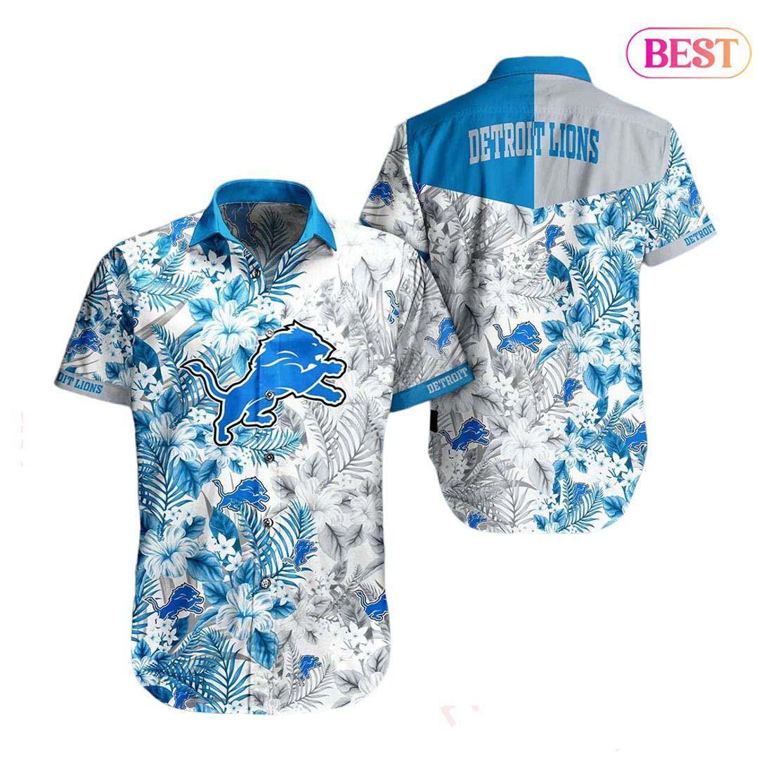 detroit lions floral blast hawaiian shirt feot7