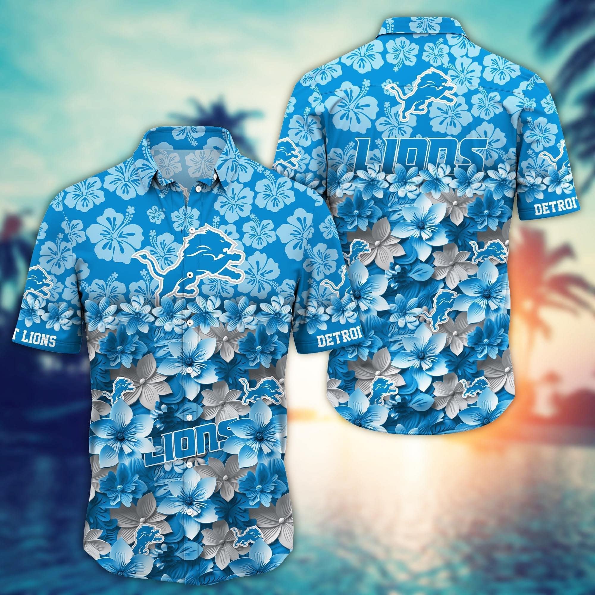 detroit lions floral fan frenzy hawaiian shirt wbcid