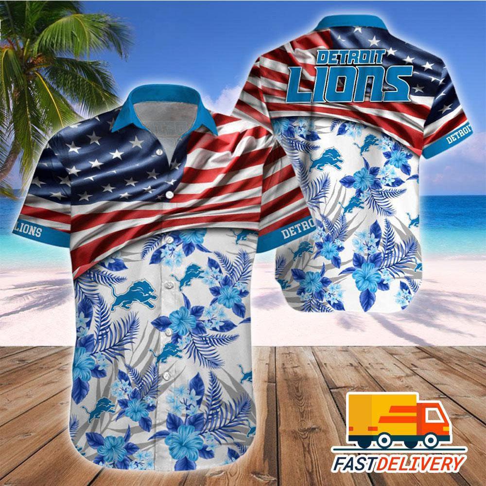 detroit lions stars stripes floral hawaiian shirt 5y845