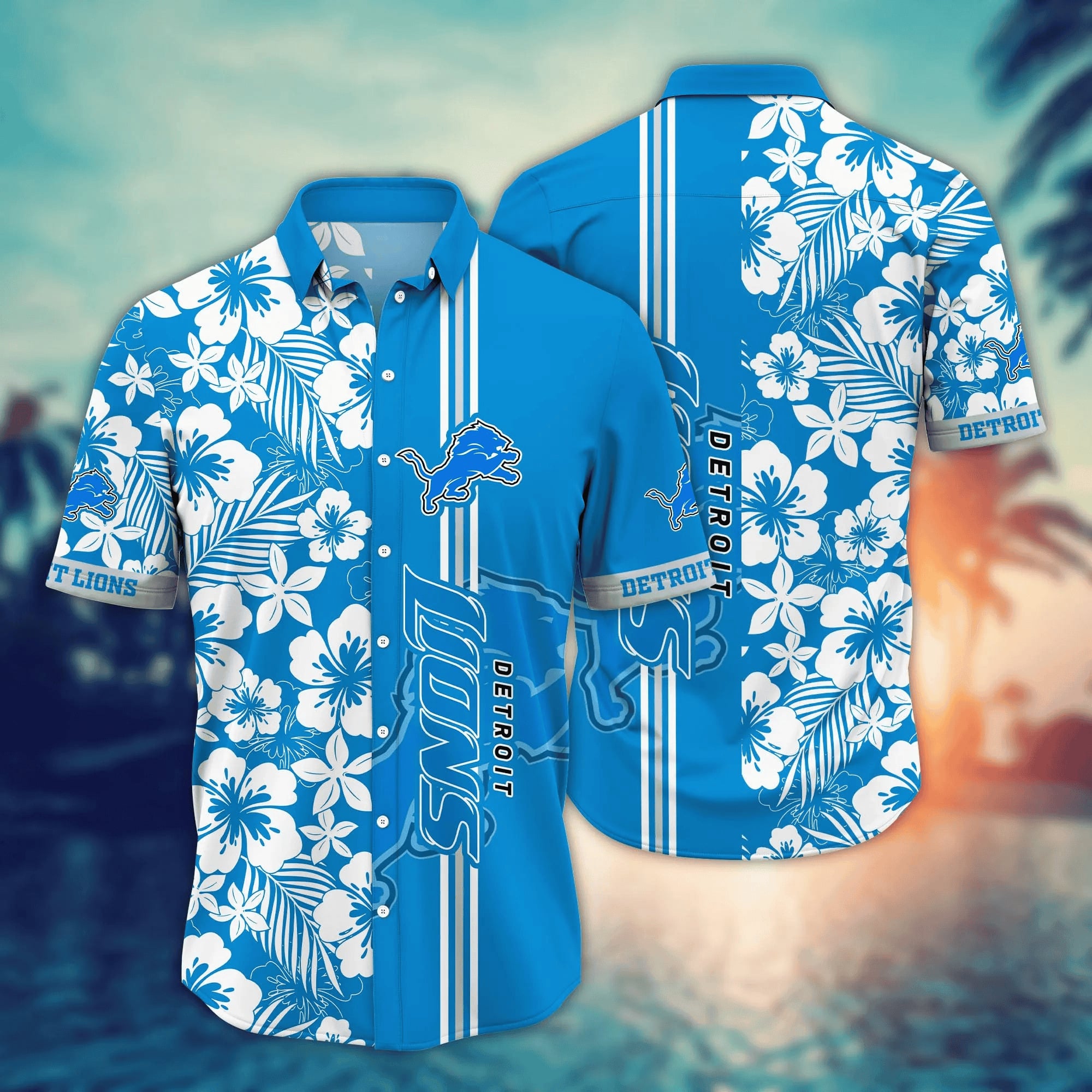 detroit lions tropical stripe hawaiian shirt 26sih