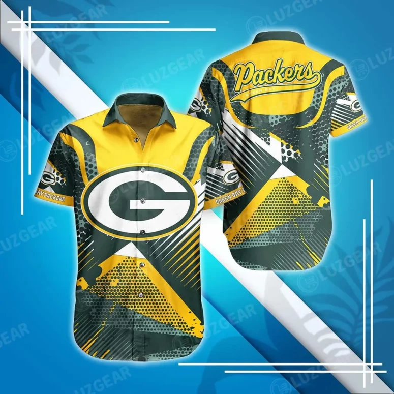 green bay packers dynamic waves hawaiian shirt