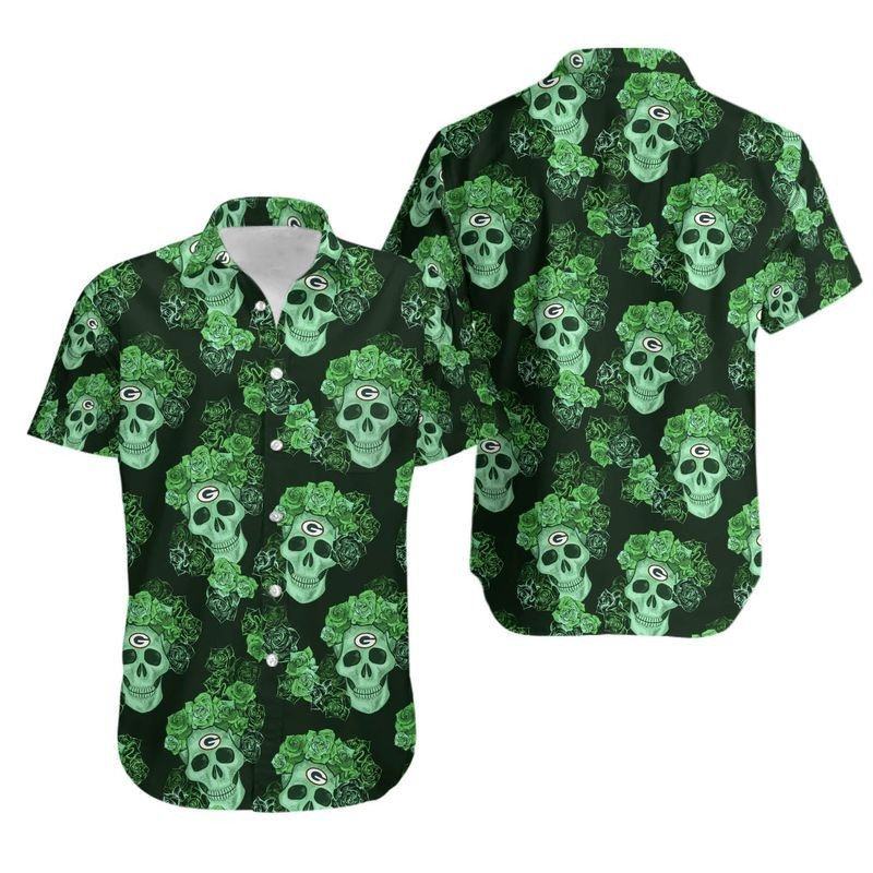 green bay packers skull garden hawaiian shirt 01cdd