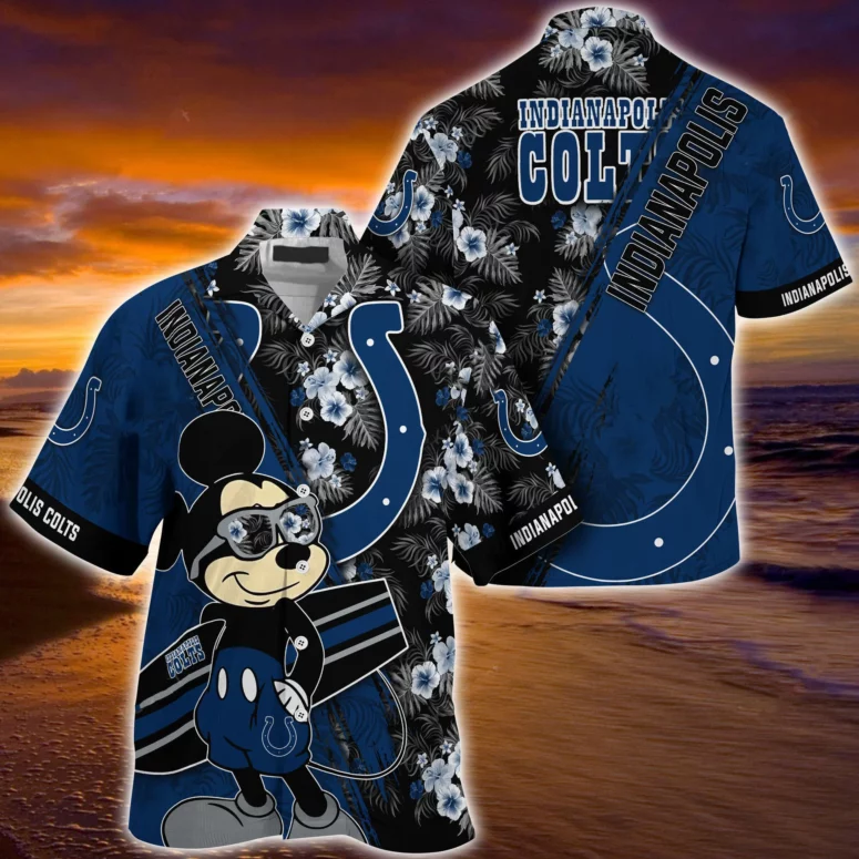 indianapolis colts mickey coastal wave hawaiian shirt 41fpj