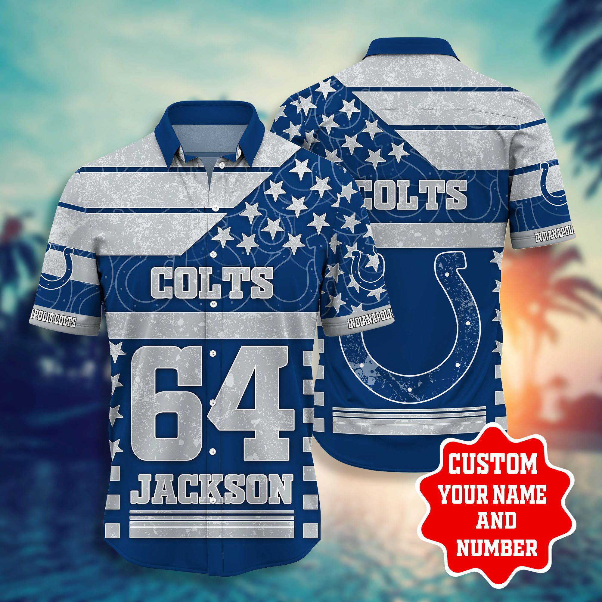 indianapolis colts star with custom name hawaiian shirt 0d5to