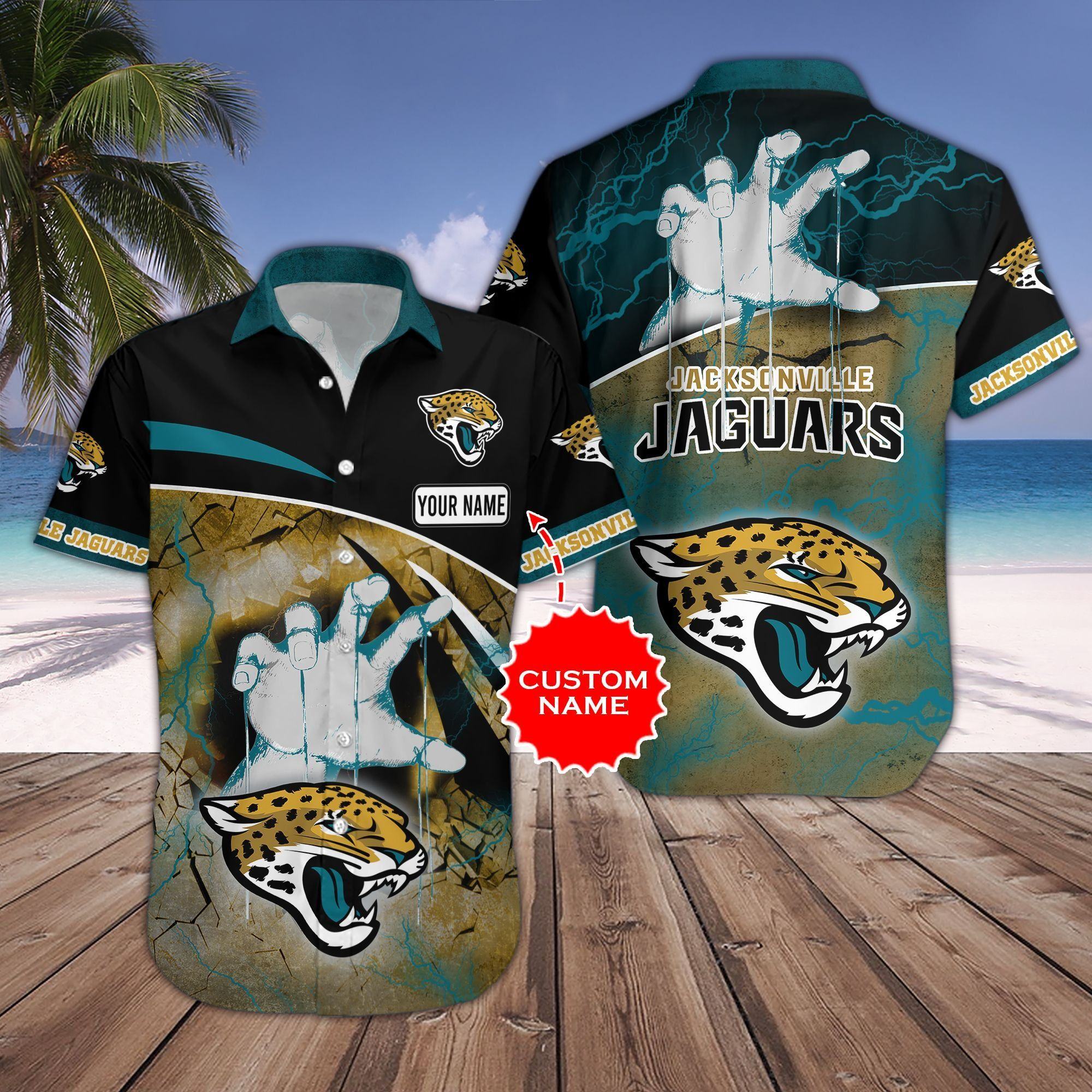 jacksonville jaguars thunder claw custom hawaiian shirt ski00