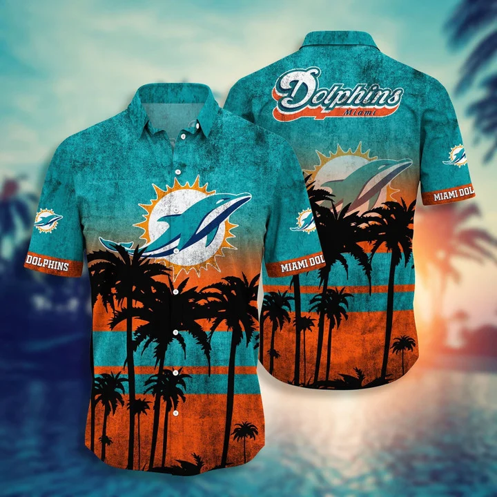 miami dolphins sunset glory hawaiian shirt f0jvf