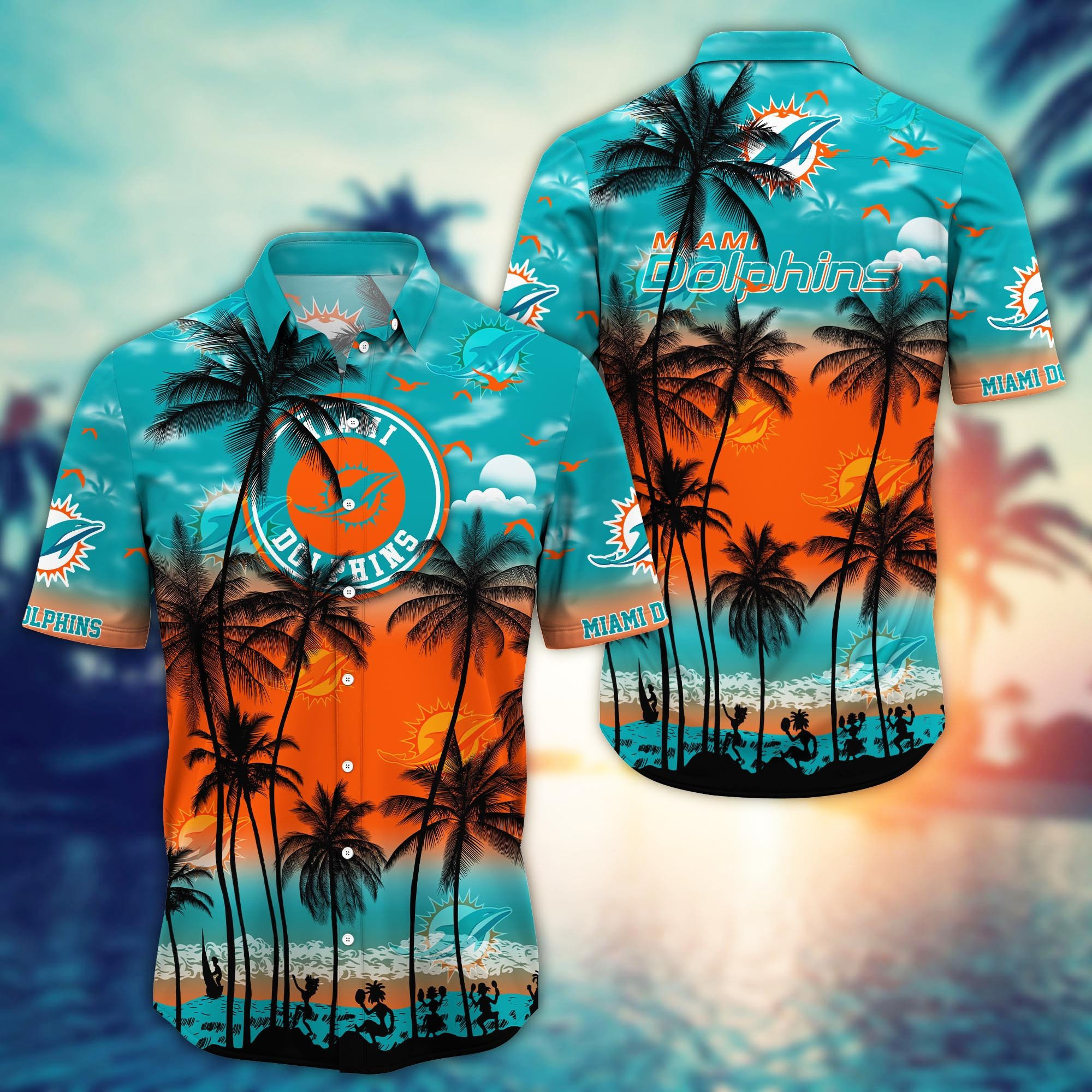 miami dolphins tropical horizon hawaiian shirt 7dcz6