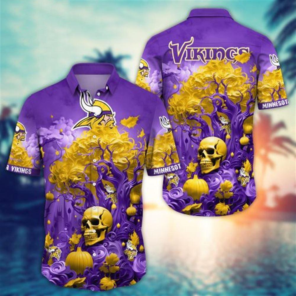 minnesota vikings mystic skulls hawaiian shirt qtkmz