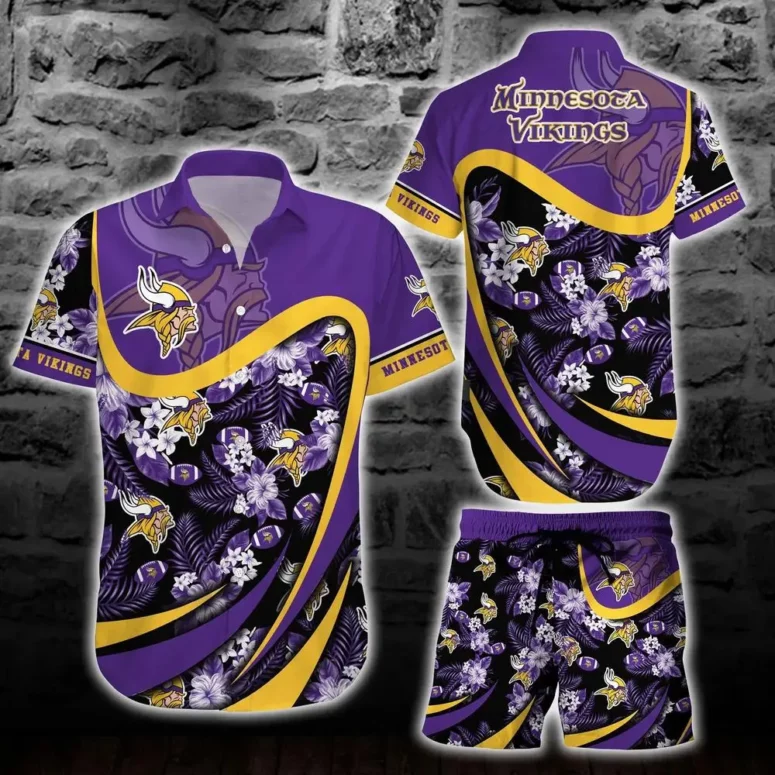 minnesota vikings night bloom hawaiian shirt 2p7e7