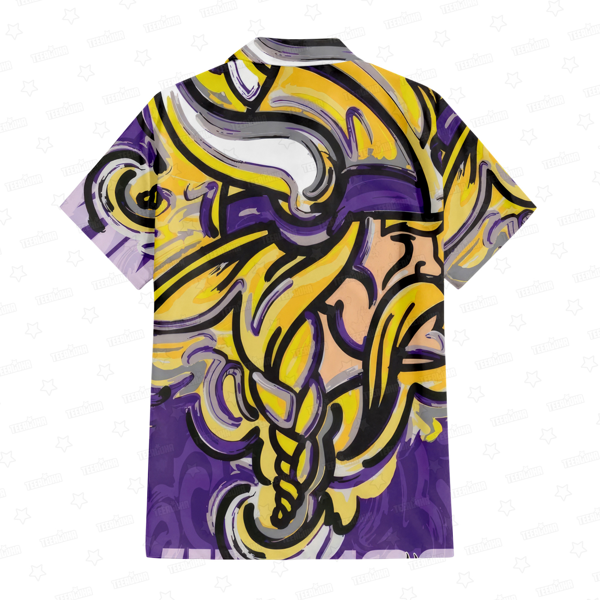 minnesota vikings oil painting art print hawaiian shirt bhfa8