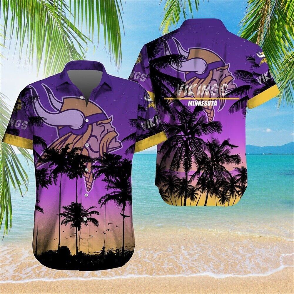 minnesota vikings tropical dusk hawaiian shirt opwco