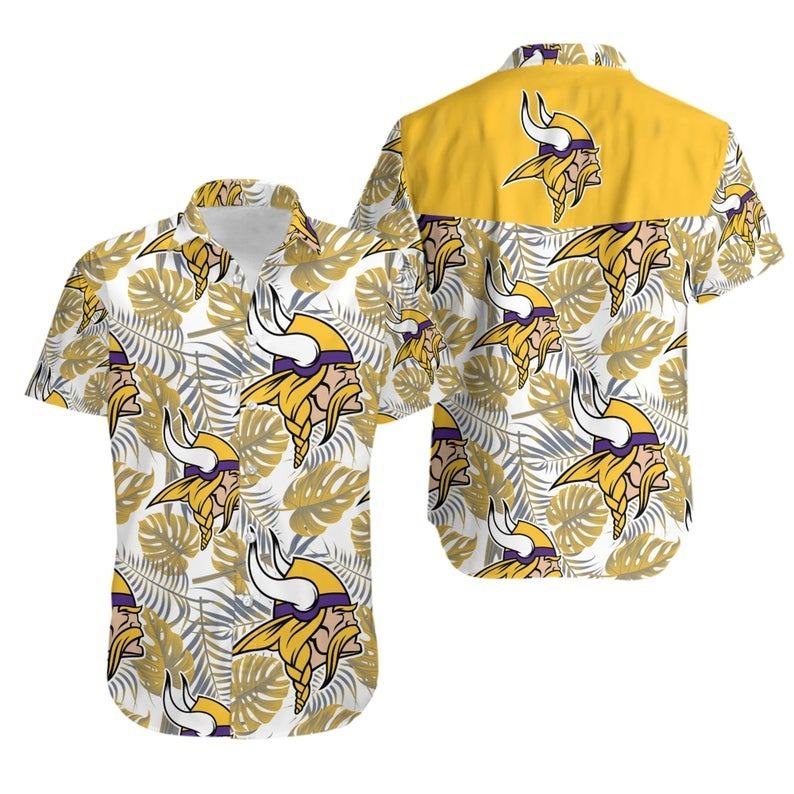 minnesota vikings tropical leaf breeze hawaiian shirt 1ef0y