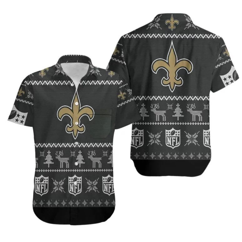 new orleans saints holiday knit hawaiian shirt 3jrq8