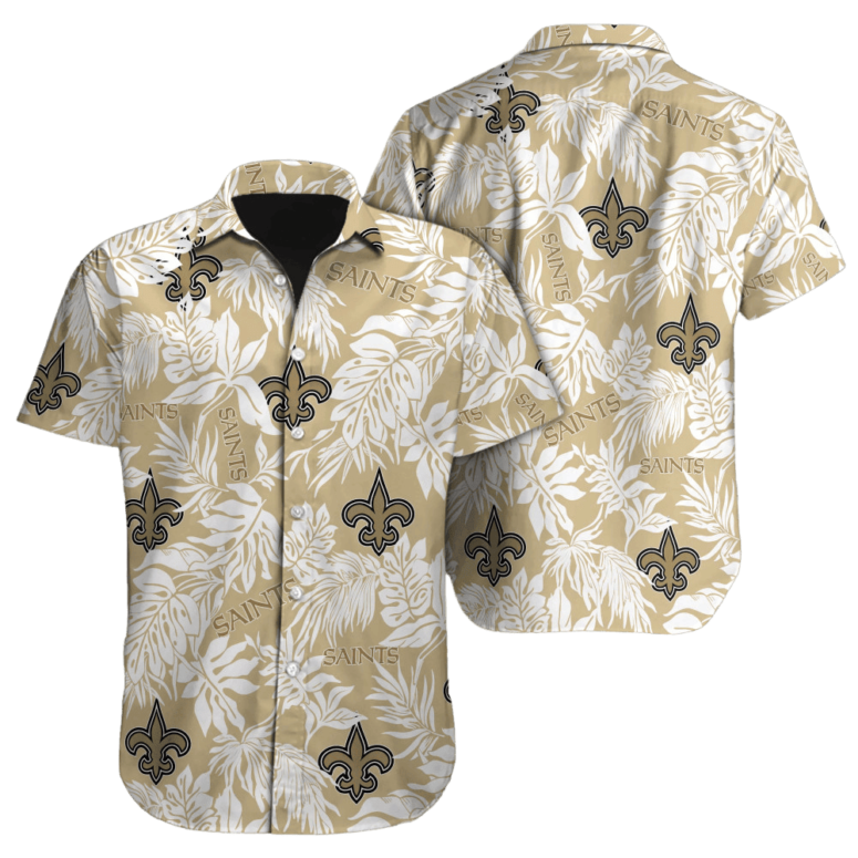 new orleans saints tropical leaf hawaiian shirt atpma