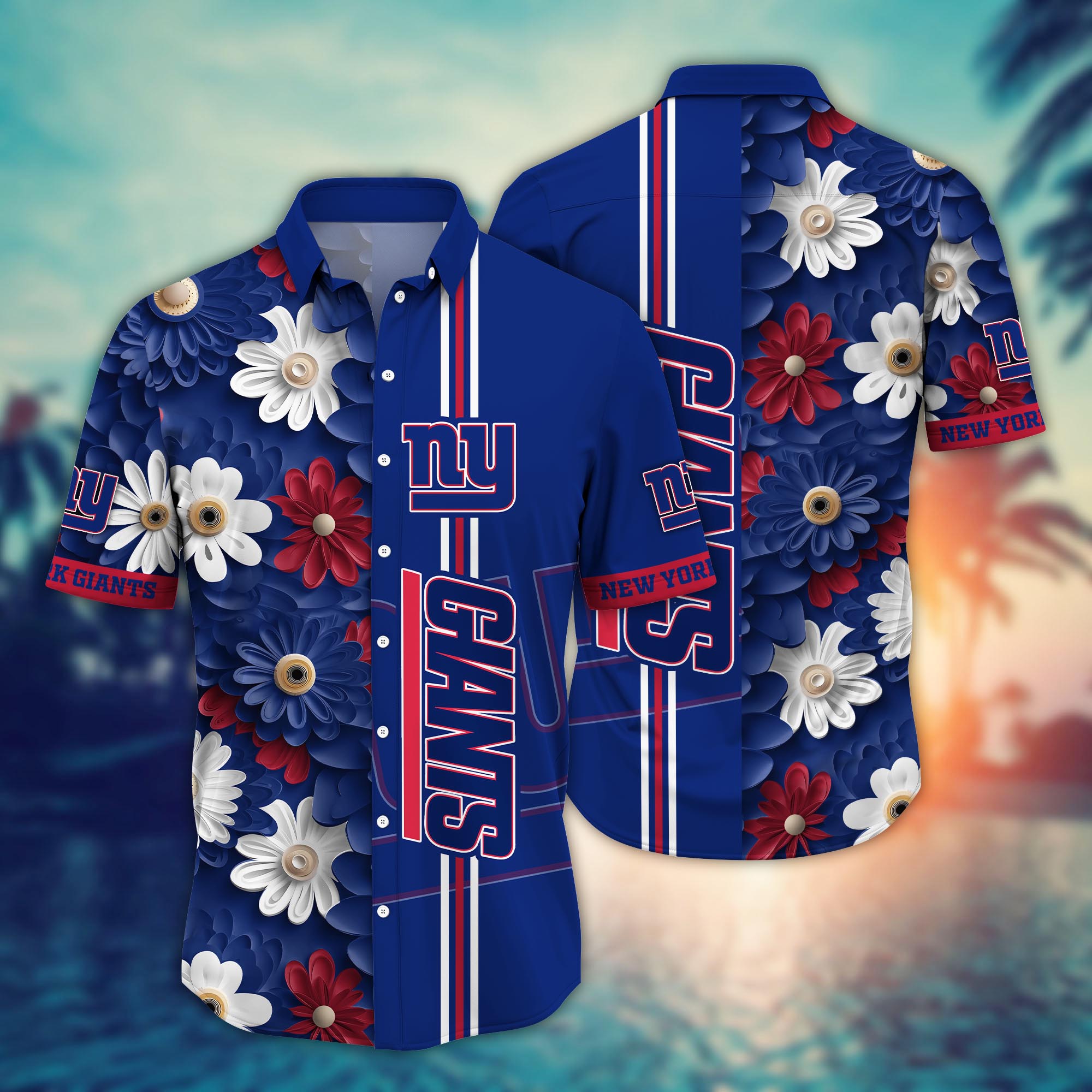 new york giants floral stripe harmony hawaiian shirt ni3rz