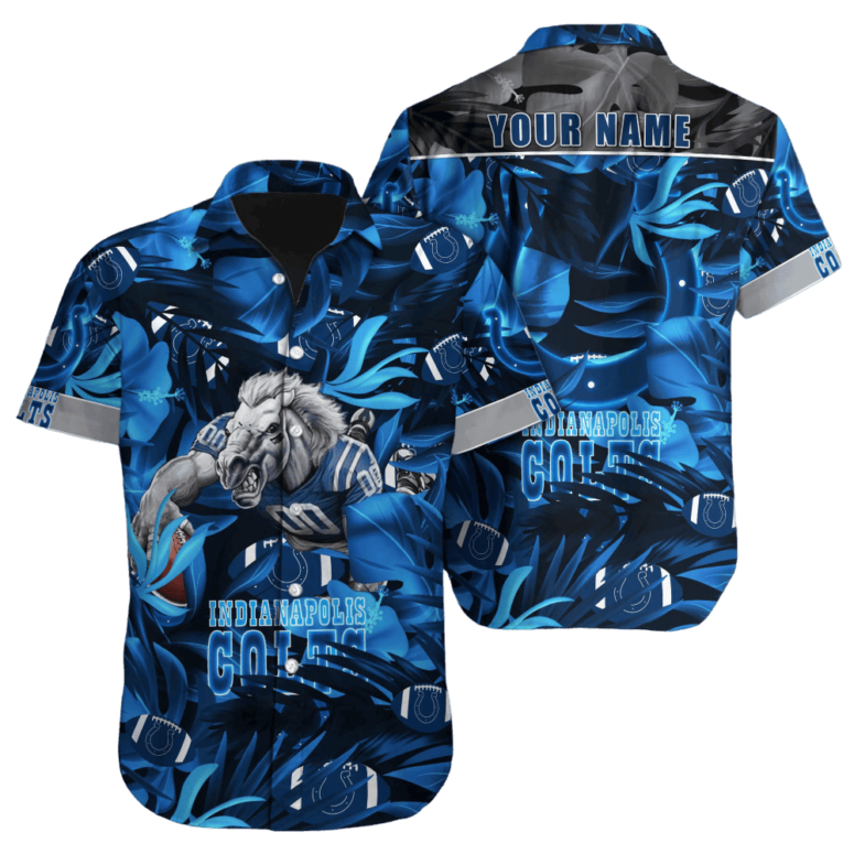 personalized indianapolis colts blue wave floral hawaiian shirt o7soi