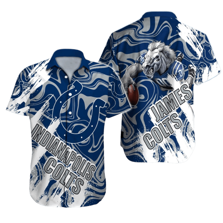 personalized indianapolis colts tropical grid hawaiian shirt 2vtof