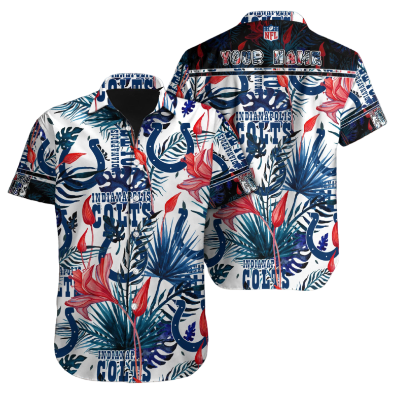 personalized indianapolis colts tropical wave hawaiian shirt vn086