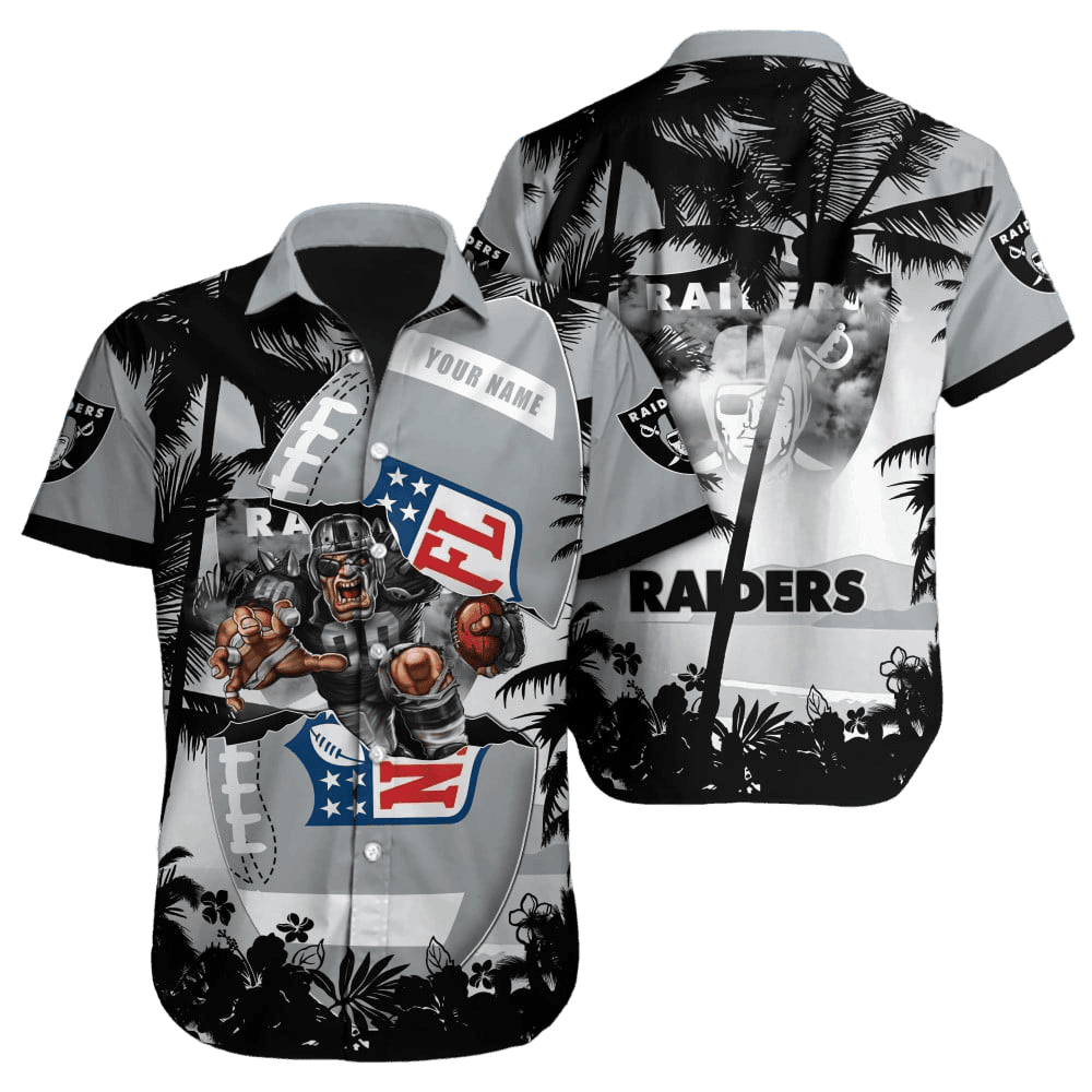 personalized las vegas raiders palm blitz hawaiian shirt k28p4