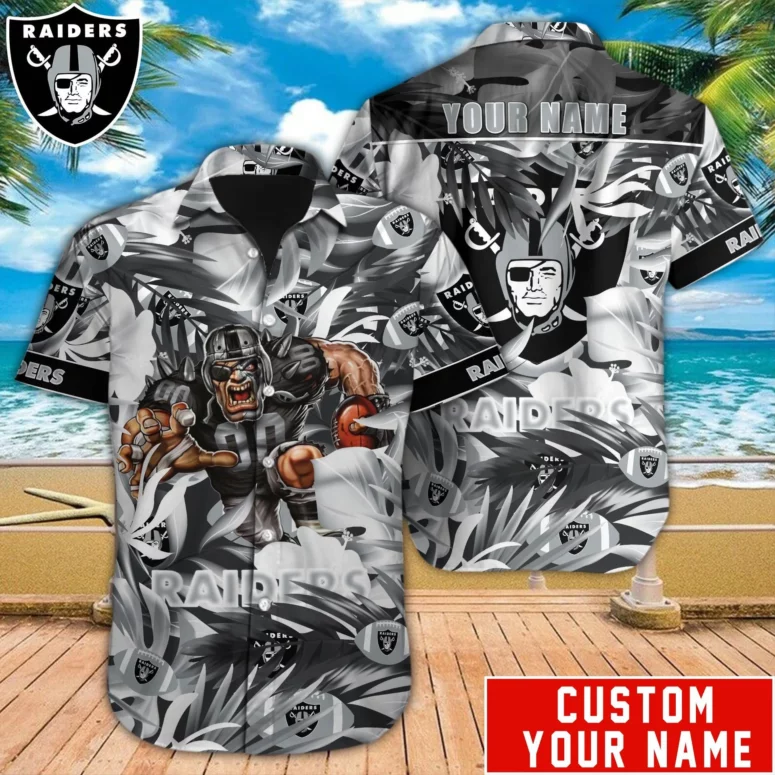 personalized las vegas raiders savage leaf storm hawaiian shirt b2q8b